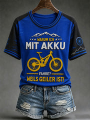 Damen WARUM ICH MIT AKKU FAHRE WEILS GEILER IST Kurzärmliges T-Shirt
