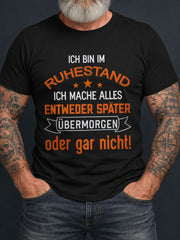 Lustiges Herren-T-Shirt mit deutschem Rentner-Renten-Slogan