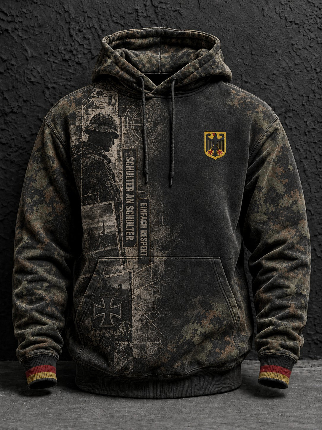 Herren Deutschland Volkstrauertag Tag bedruckte Kapuzenjacke