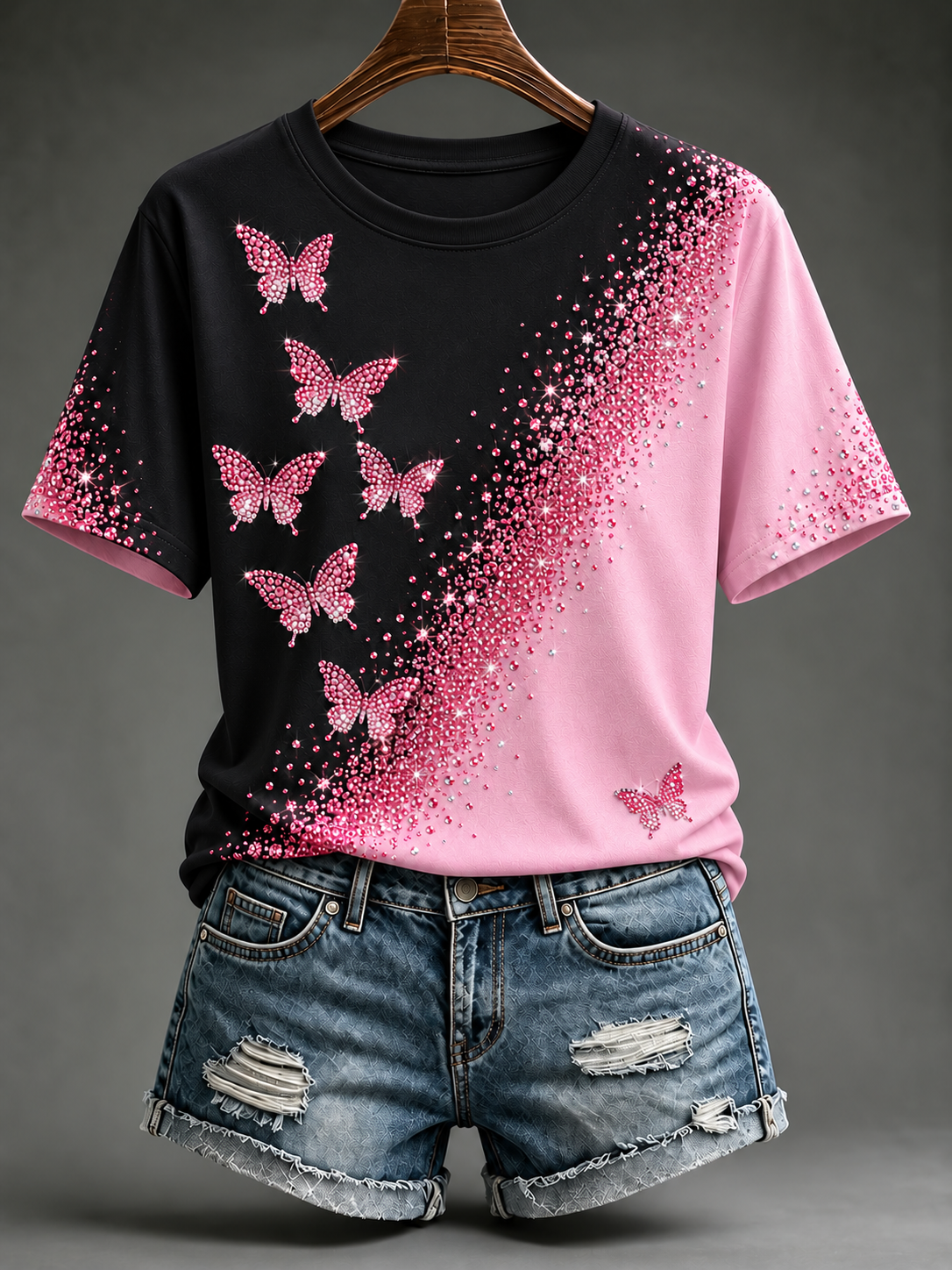 Kurzärmeliges T-Shirt für Frauen zum Thema Brustkrebs