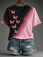 Kurzärmeliges T-Shirt für Frauen zum Thema Brustkrebs