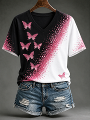 Kurzärmeliges T-Shirt für Frauen zum Thema Brustkrebs