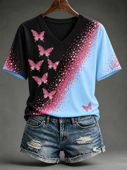 Kurzärmeliges T-Shirt für Frauen zum Thema Brustkrebs