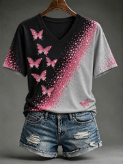 Kurzärmeliges T-Shirt für Frauen zum Thema Brustkrebs
