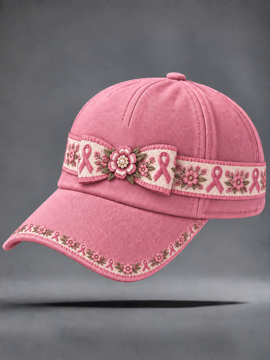 Rosa Schleife Blumenkunstdruck Unisex-Hut