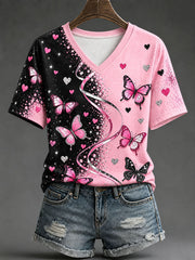 Frauen Brustkrebs Bewusstsein Print Casual T-Shirt