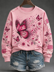 Frauen-Sweatshirt mit Brustkrebs druck