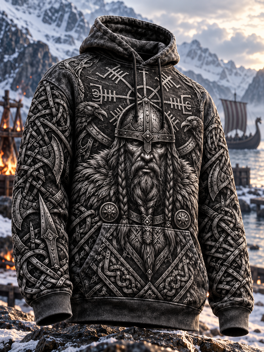 Herren nordischer Krieger Viking Übergroßer Hoodie