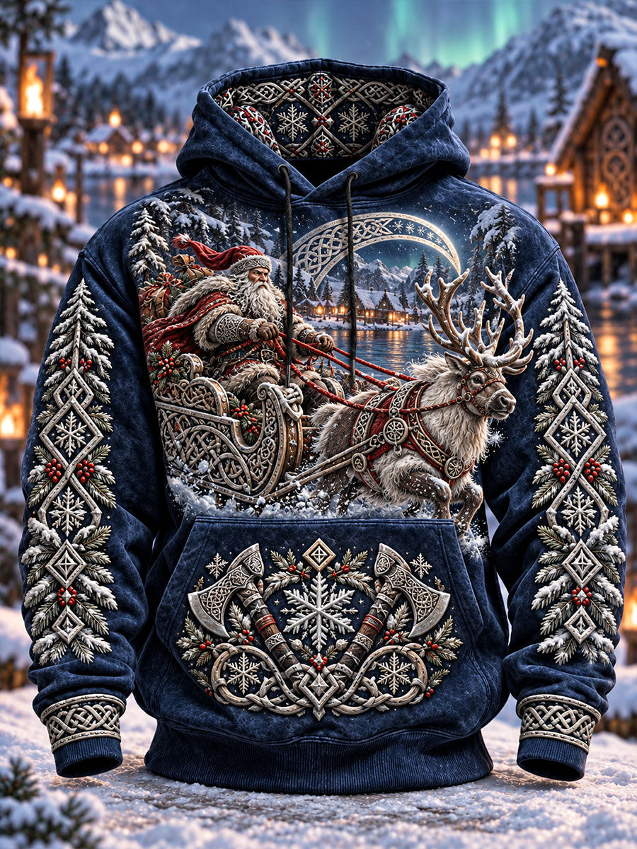 Herren-Viking-Weihnachtsmann-Kapuzenpullover