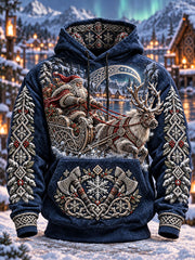 Herren-Viking-Weihnachtsmann-Kapuzenpullover