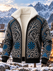 Herren Wolf Valknut Norse Sherpa Jacke