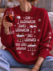 Weihnachtspullover für Damen mit Rundhalsausschnitt und Print