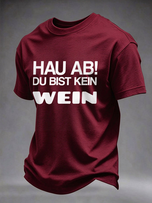 Herren-T-Shirt mit Glühwein-Print und kurzen Ärmeln