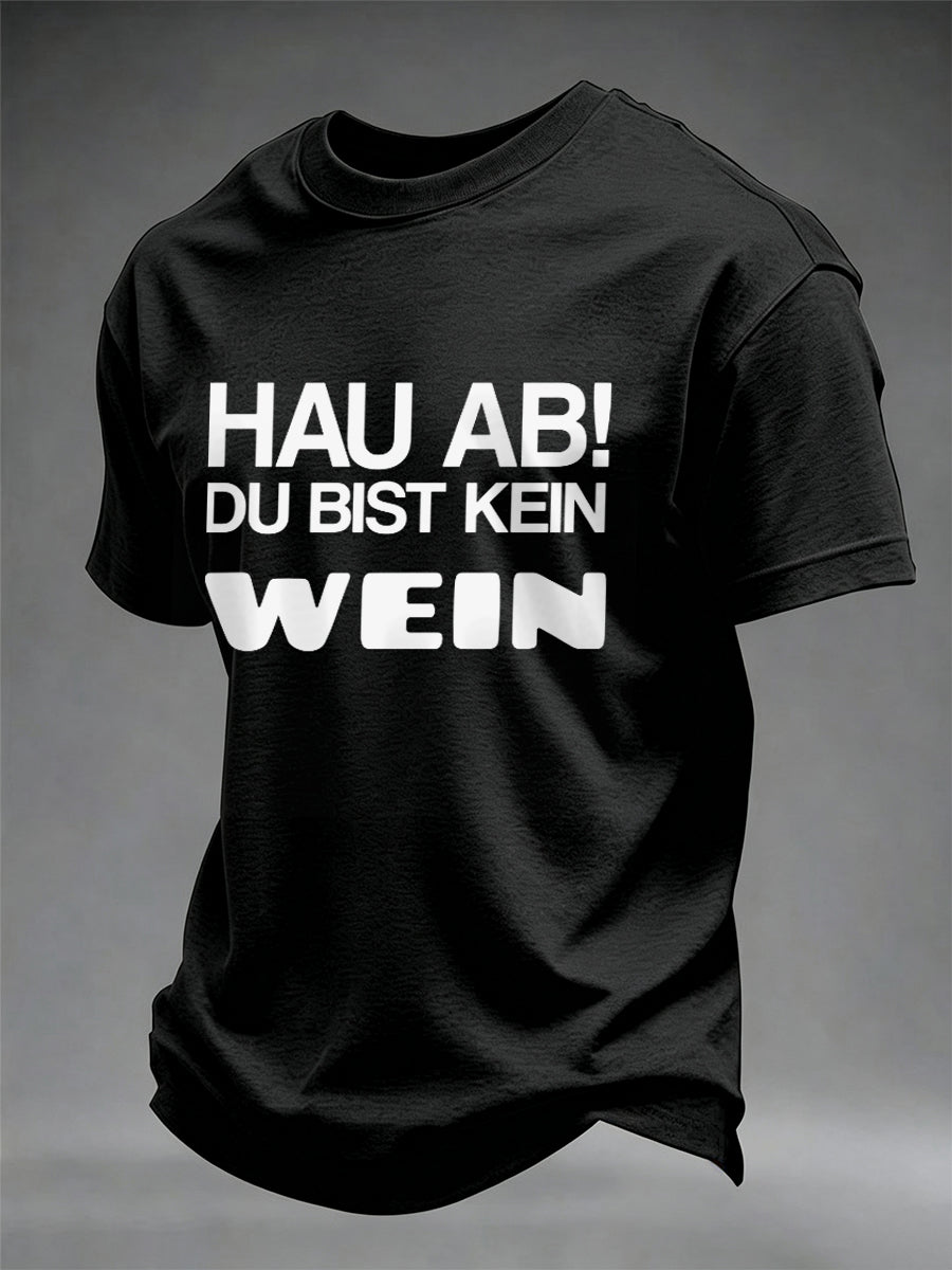 Herren-T-Shirt mit Glühwein-Print und kurzen Ärmeln