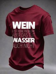 Herren-T-Shirt mit Glühwein-Print und kurzen Ärmeln