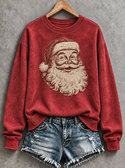Damen Weihnachts mann Print Casual Sweatshirt