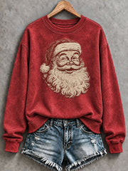 Damen Weihnachts mann Print Casual Sweatshirt