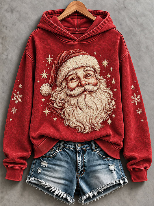 Weihnachtlicher Damen-Sweatshirt mit Weihnachtsmann-Print