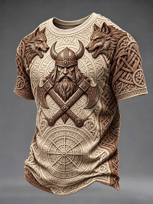 Herren-Viking-Druck-T-Shirt